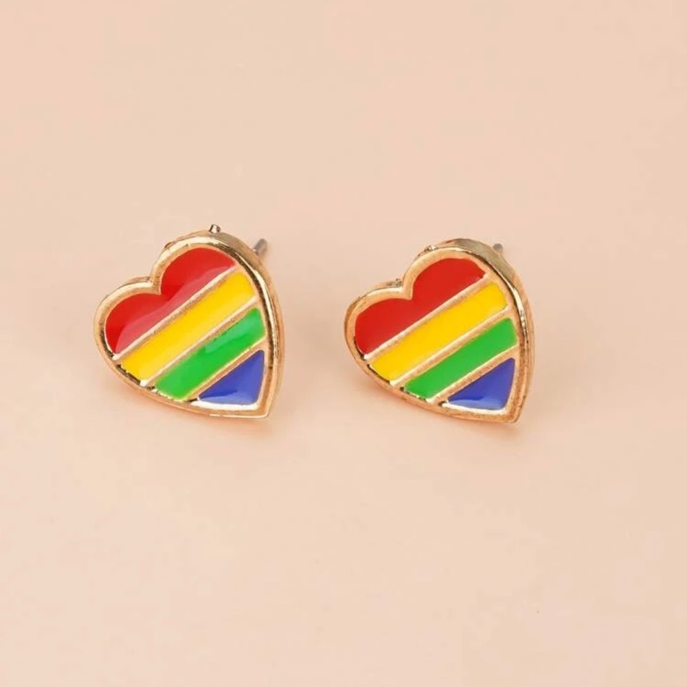 Pride Heart Shaped Earrings